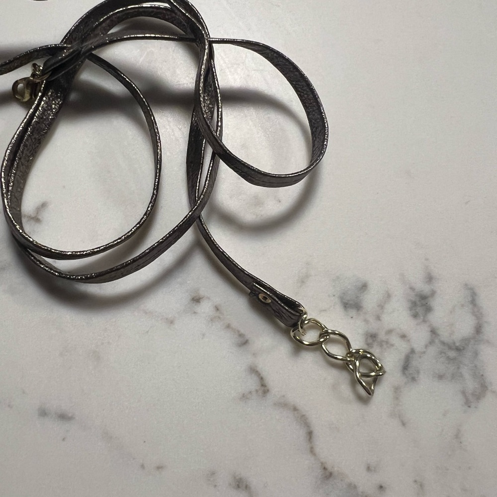 Silver Leather wrap bracelet with Clasp
